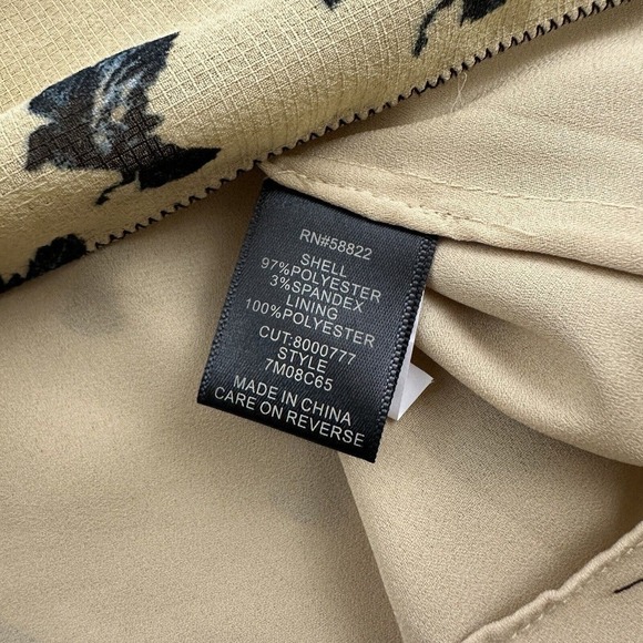 Max Studio Womens Vintage Y2k Ruffle Dress Size XS Tan Blue Birds Academia - Picture 7 of 12